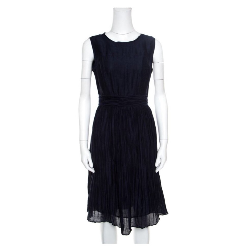 TORY BURCH Navy Hildy Linen Silk Blend Dress // 6